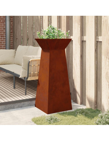 Vaso a Pilastro Argento 40 x 40 x 100 cm