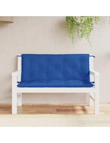 Cuscini per Panca 2 pz Blu 120x50x7 cm in Tessuto Oxford