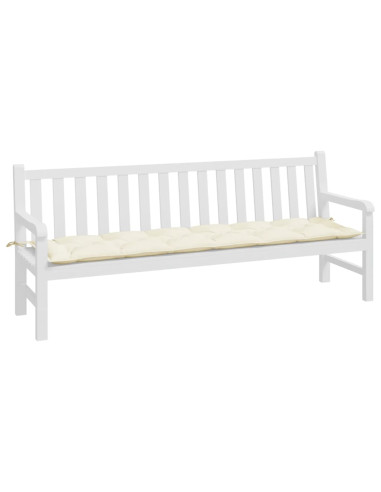 Cuscino per Panca Bianco Crema 200x50x7 cm in Tessuto Oxford