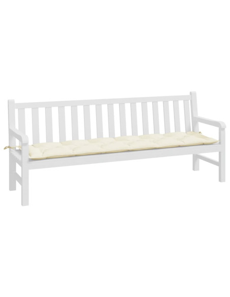 Cuscino per Panca Bianco Crema 200x50x7 cm in Tessuto Oxford