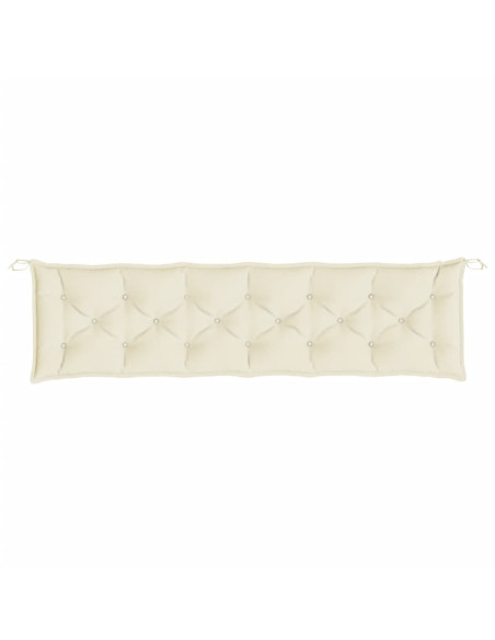 Cuscino per Panca Bianco Crema 200x50x7 cm in Tessuto Oxford