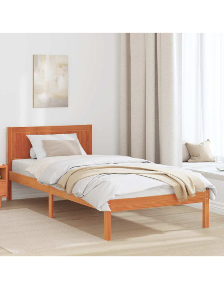 Struttura del letto Marrone 90 x 200 cm Legno massello di pino