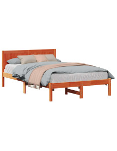 Struttura del letto Marrone 140 x 190 cm Legno massello di pino 2