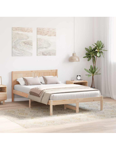 Struttura del letto Marrone 120 x 190 cm Legno massello di pino