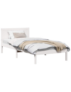 Struttura del letto Bianco 90 x 200 cm Legno massello di pino 2
