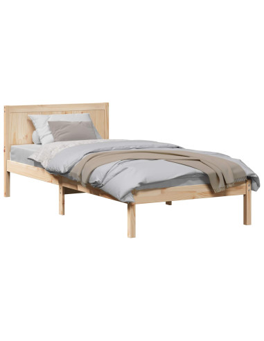 Struttura del letto Marrone 100 x 200 cm Legno massello di pino