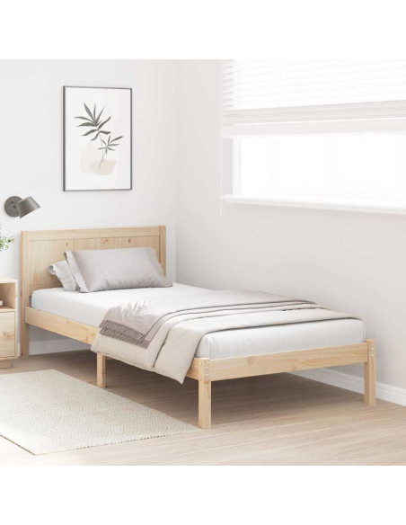 Struttura del letto Marrone 100 x 200 cm Legno massello di pino