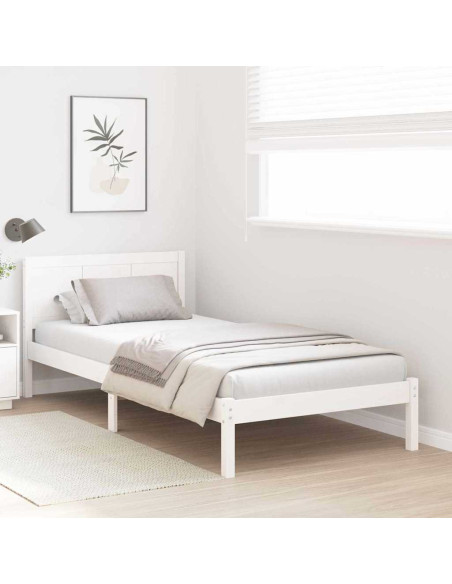 Struttura del letto Bianco 100 x 200 cm Legno massello di pino