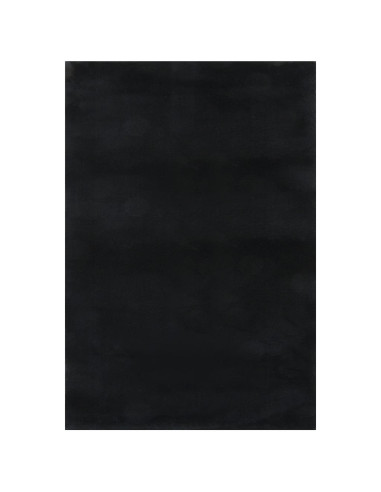 Tappeto Lavabile Soffice Pelo Corto 160x230 cm Antiscivolo Nero