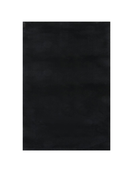 Tappeto Lavabile Soffice Pelo Corto 160x230 cm Antiscivolo Nero