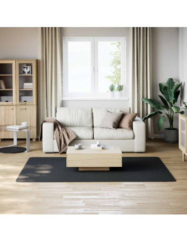 Tappeto Lavabile Soffice Pelo Corto 160x230 cm Antiscivolo Nero