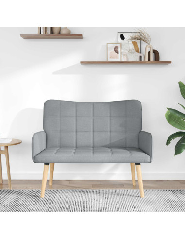 Sofa a Due Posti Grigio chiaro 115 x 61 x 87 cm Tessuto