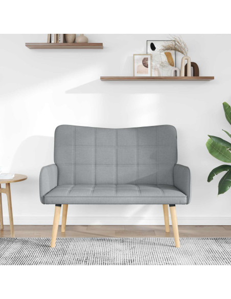 Sofa a Due Posti Grigio chiaro 115 x 61 x 87 cm Tessuto