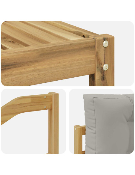 Set di divani da esterno 4 pcs Bianco e Grigio Chiaro