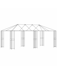 Struttura Gazebo 6 x 3 m Nero Acciaio 2