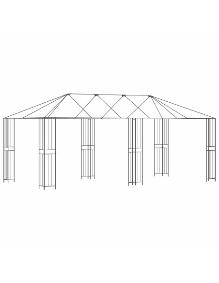 Struttura Gazebo 6 x 3 m Nero Acciaio