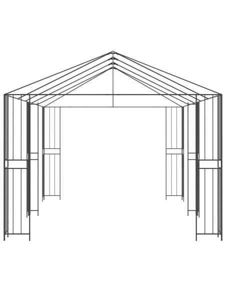 Struttura Gazebo 6 x 3 m Nero Acciaio