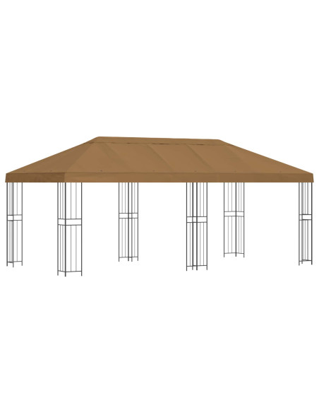 Gazebo con pareti laterali 6 x 3 m Beige Poliestere e Acciaio