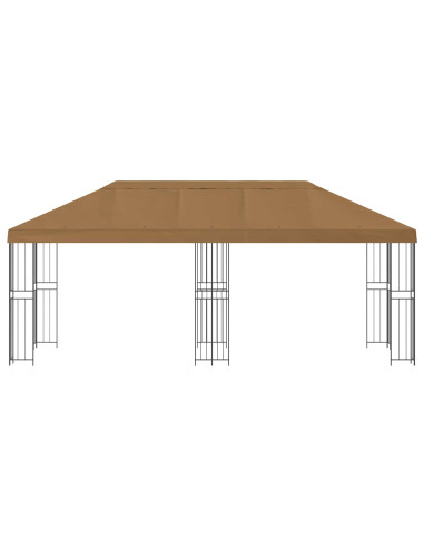 Gazebo con pareti laterali 6 x 3 m Beige Poliestere e Acciaio