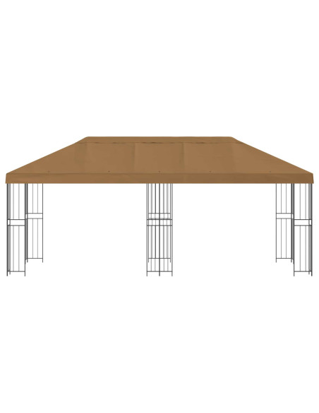 Gazebo con pareti laterali 6 x 3 m Beige Poliestere e Acciaio