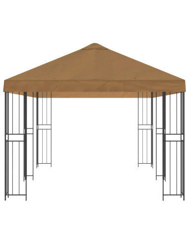 Gazebo con pareti laterali 6 x 3 m Beige Poliestere e Acciaio