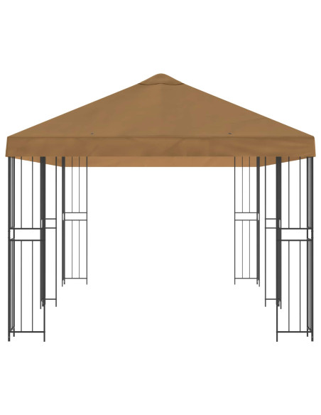 Gazebo con pareti laterali 6 x 3 m Beige Poliestere e Acciaio