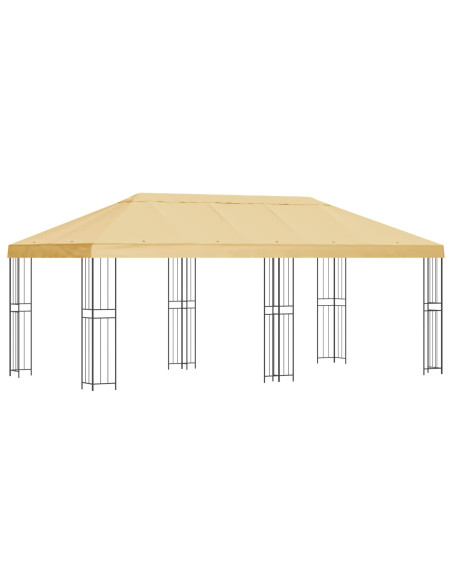 Gazebo con pareti laterali 6 x 3 m Crema Poliestere e Acciaio