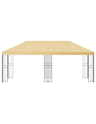 Gazebo con pareti laterali 6 x 3 m Crema Poliestere e Acciaio