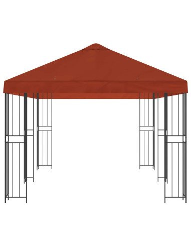 Gazebo con pareti laterali 6 x 3 m Terracotta