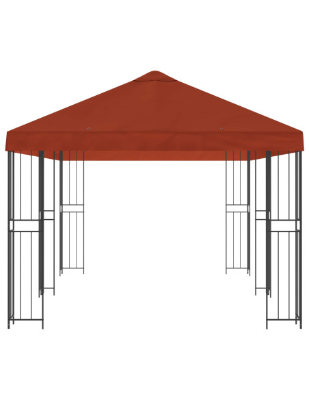 Gazebo con pareti laterali 6 x 3 m Terracotta