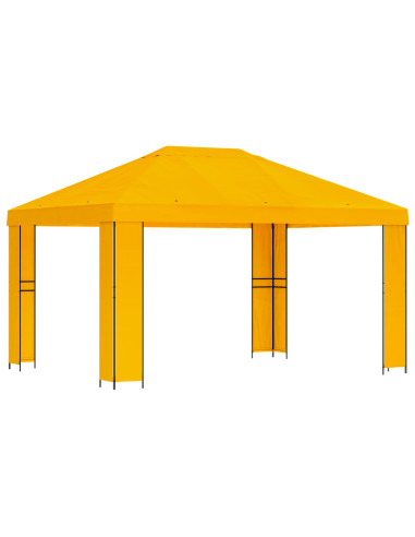 Gazebo 4 × 3 m Giallo Poliestere e Acciaio 190