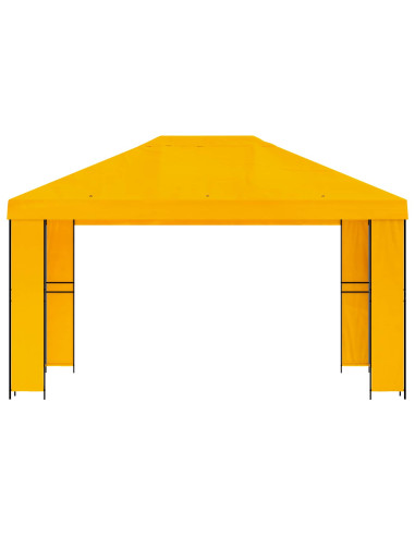 Gazebo 4 × 3 m Giallo Poliestere e Acciaio 190