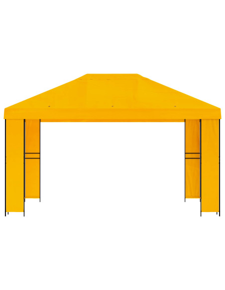 Gazebo 4 × 3 m Giallo Poliestere e Acciaio 190