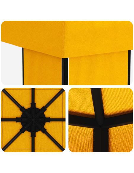 Gazebo 4 × 3 m Giallo Poliestere e Acciaio 190