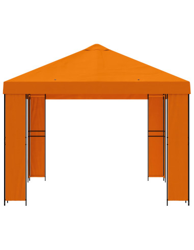 Gazebo 4 × 3 m Arancione Poliestere e Acciaio 190