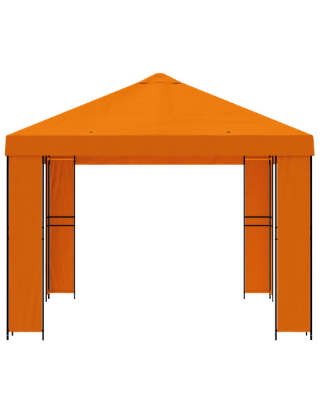 Gazebo 4 × 3 m Arancione Poliestere e Acciaio 190