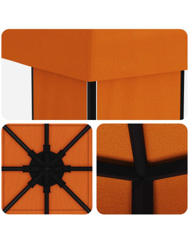 Gazebo 4 × 3 m Arancione Poliestere e Acciaio 190