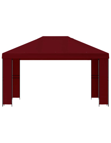 Gazebo 4 × 3 m Borgogna Poliestere e Acciaio 190