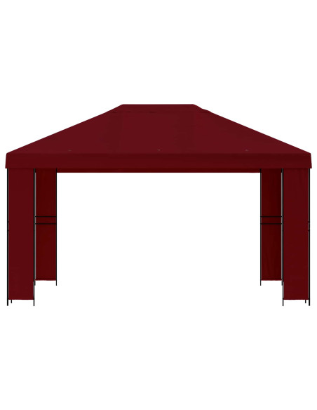 Gazebo 4 × 3 m Borgogna Poliestere e Acciaio 190