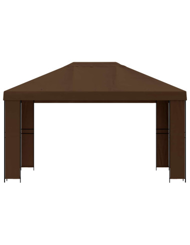 Gazebo 4 × 3 m Marrone Poliestere e Acciaio 190