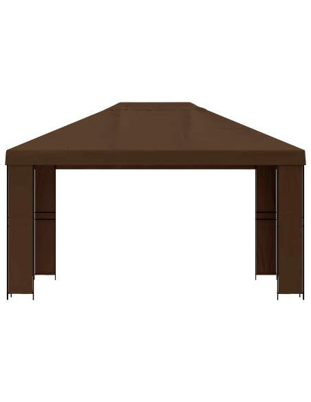 Gazebo 4 × 3 m Marrone Poliestere e Acciaio 190