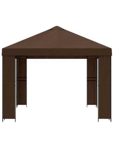 Gazebo 4 × 3 m Marrone Poliestere e Acciaio 190