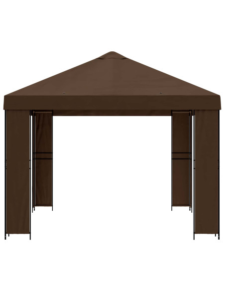 Gazebo 4 × 3 m Marrone Poliestere e Acciaio 190