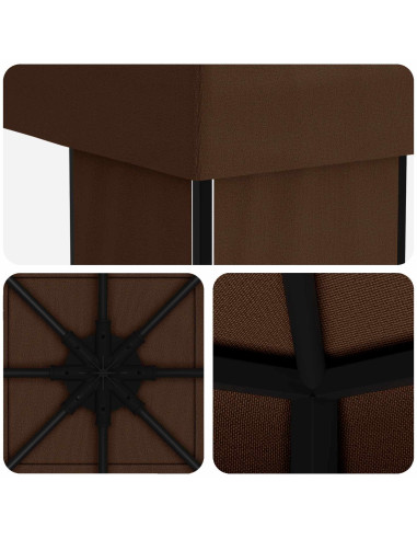 Gazebo 4 × 3 m Marrone Poliestere e Acciaio 190