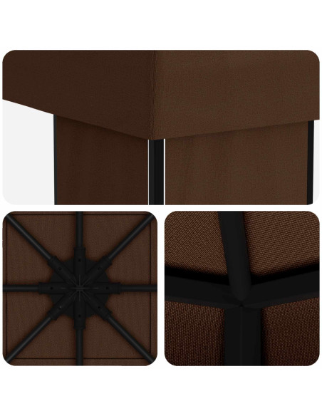 Gazebo 4 × 3 m Marrone Poliestere e Acciaio 190