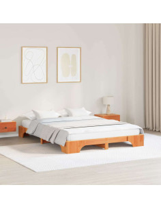 Struttura del letto Marrone cerato 140 x 200 cm Pino massello