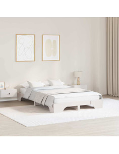 Struttura del letto Bianco 140 x 190 cm Pino massello