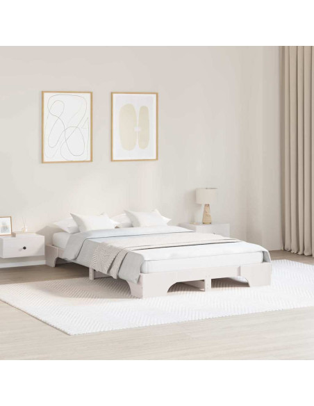 Struttura del letto Bianco 140 x 190 cm Pino massello