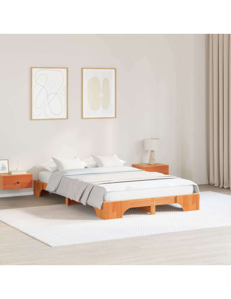 Struttura del letto Marrone cerato 120 x 190 cm Pino massello