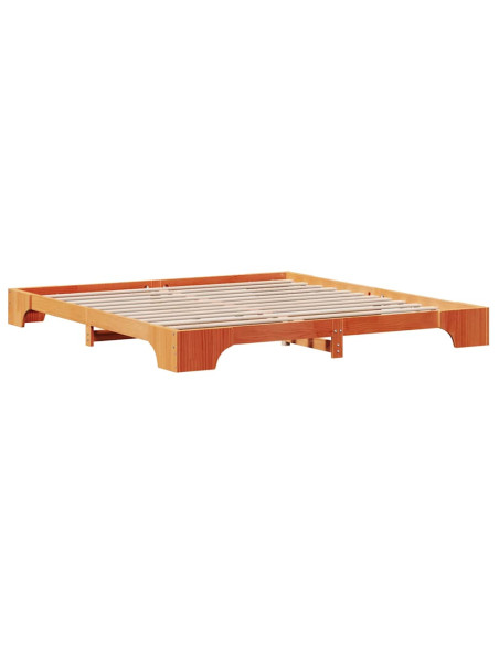 Struttura del letto Marrone cerato 200 x 200 cm Pino massello
